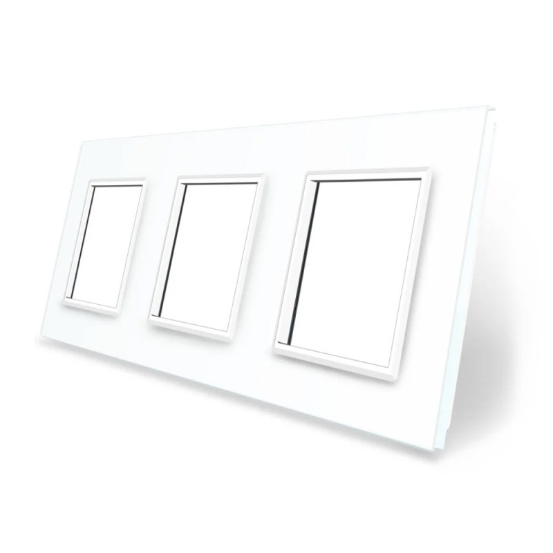 Frontal cristal blanco 3x huecos LIVOLO