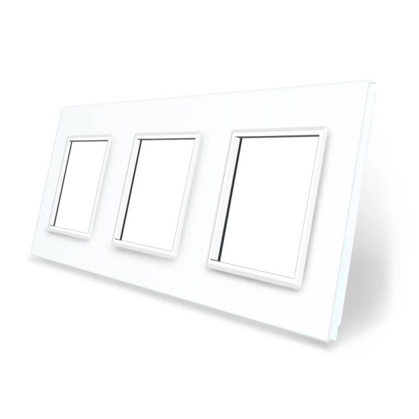 Frontal cristal blanco 3x huecos LIVOLO