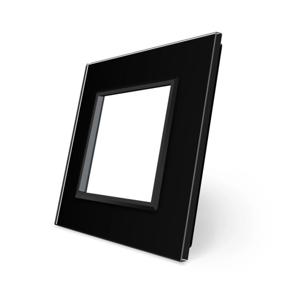 Frontal cristal negro 1x hueco LIVOLO