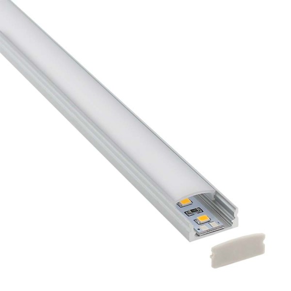 KIT - Perfil aluminio BARLIS para tiras LED, 2 metros