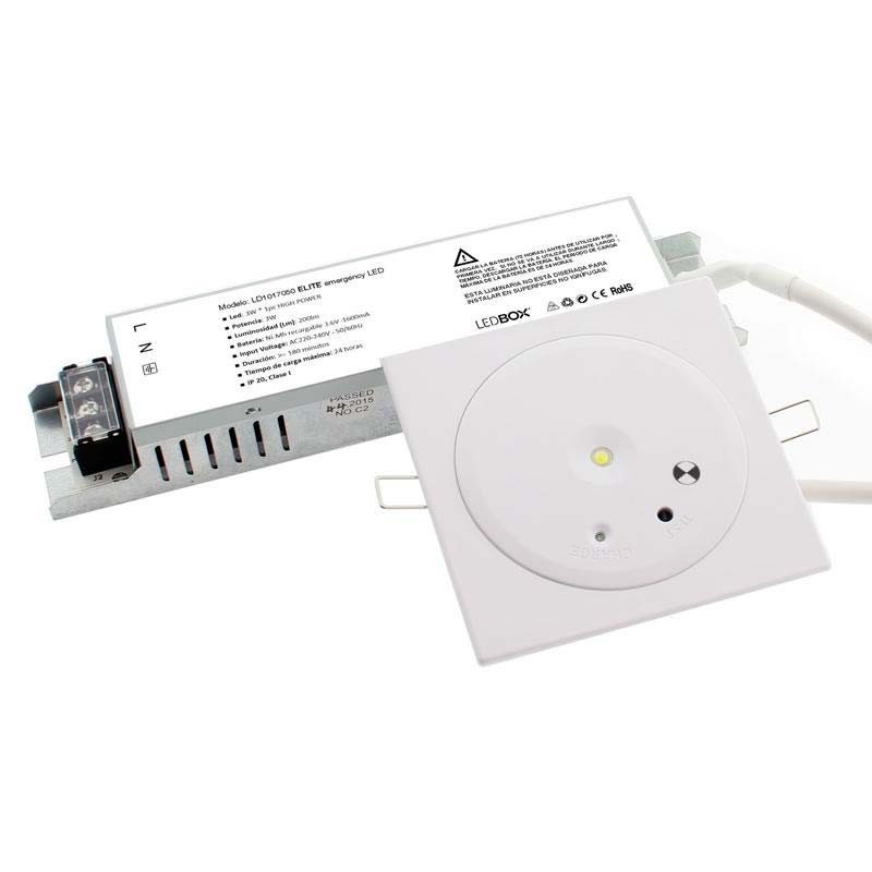 Luz de emergencia LED ELITE, Empotrado