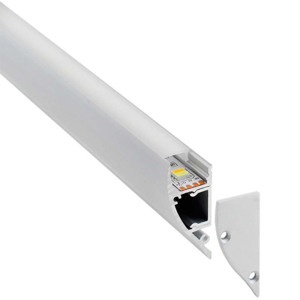 KIT - Perfil aluminio WALL UP para tiras LED, 2 metros