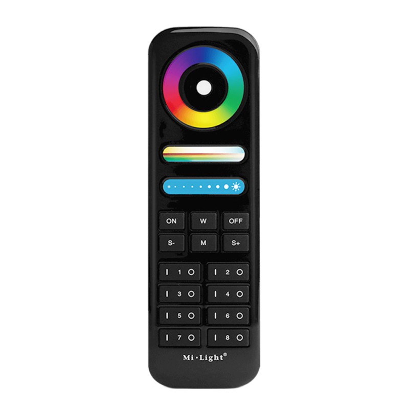 Mando a distancia RGB+CCT 8 zonas, negro