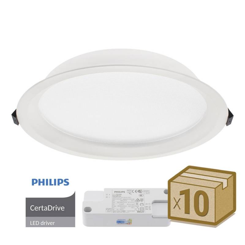 Pack 10 x Downlight BOL, 44W, Certadrive, CCT ajustable, CRI a 90, UGR17