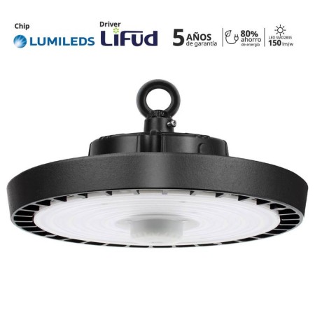Campana industrial UFO 200-160-120W, 160lm/w, Chip LUMILEDS, regulable