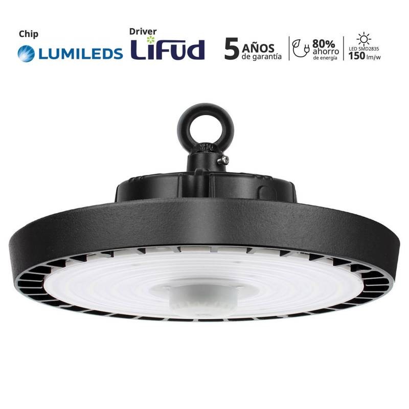 Campana industrial UFO 200-160-120W, 160lm/w, Chip LUMILEDS, regulable