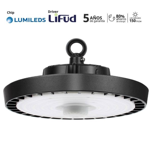 Campana industrial UFO 200-160-120W, 160lm/w, Chip LUMILEDS, regulable