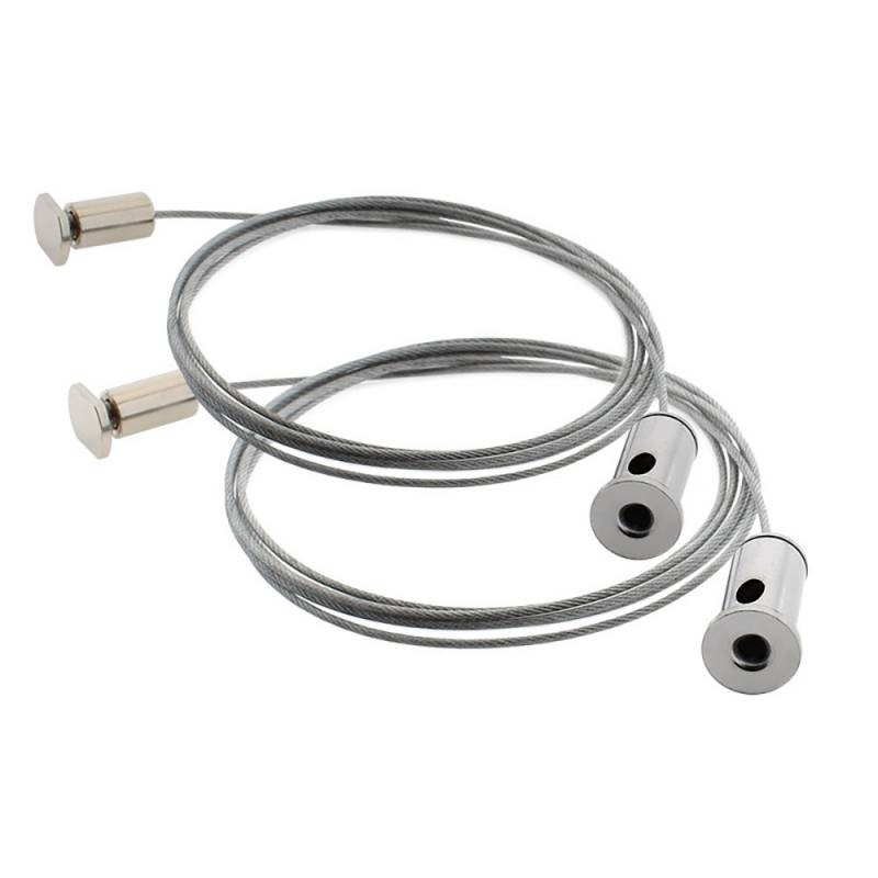 Set de 2 cables de suspensión 1,5m para perfiles de aluminio