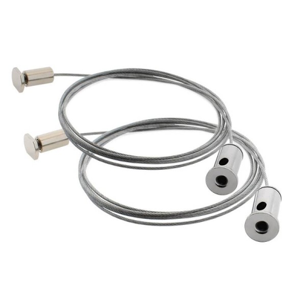 Set de 2 cables de suspensión 1,5m para perfiles de aluminio