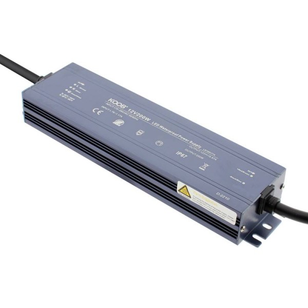 Fuente de alimentación IP67, DC12V/200W/16,67A