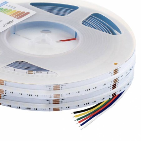 Tira LED RGB+CCT COB, DC24V, 5m (840Led/m), 125W, IP20