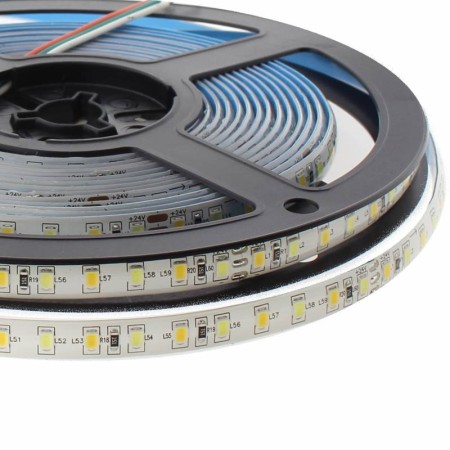 Tira LED Blanco Dual SMD2835, DC24V, 5m (120 Led/m), 80W, IP65