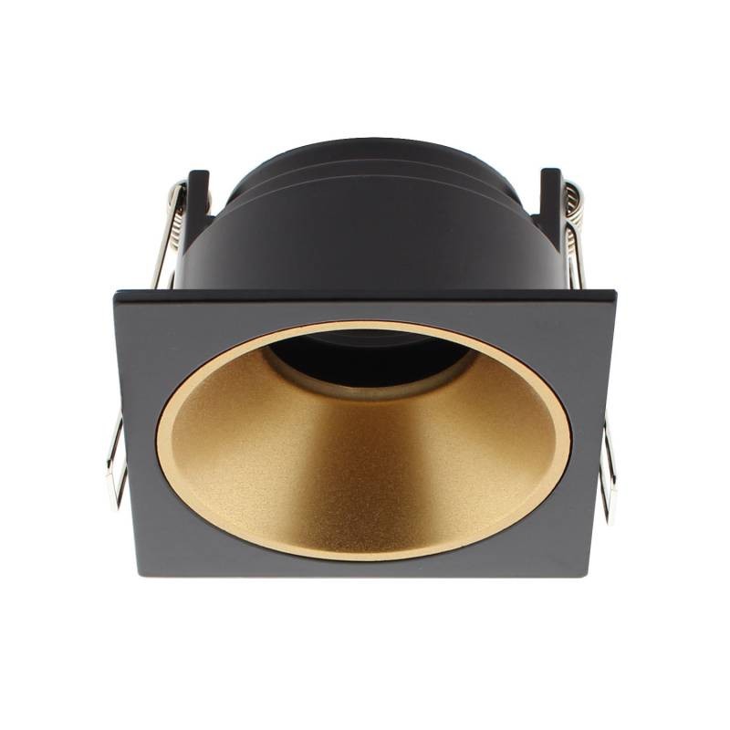Downlight Led MOS UGR17 Square, 7W, negro/dorado