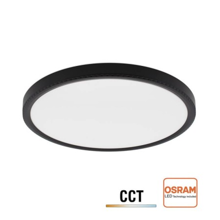 Plafón Led MOON KRAMFOR 22W, Ø300mm, CCT, regulable, negro
