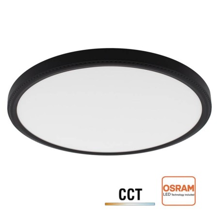 Plafón Led MOON KRAMFOR 42W, Ø400mm, CCT, regulable, negro