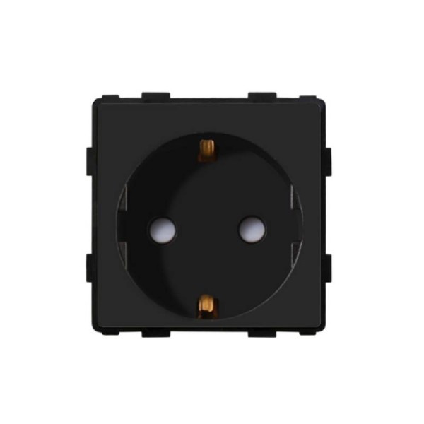 Base Enchufe EU tipo SCHUKO 16A 250V KOOB, negro