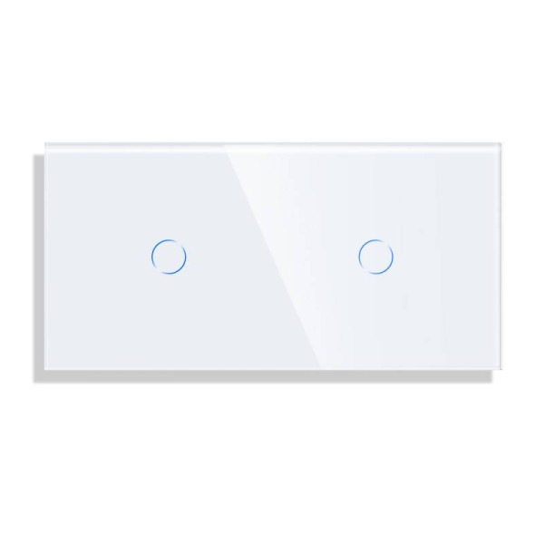 Frontal cristal blanco KOOB 2 botones, 2 Módulos