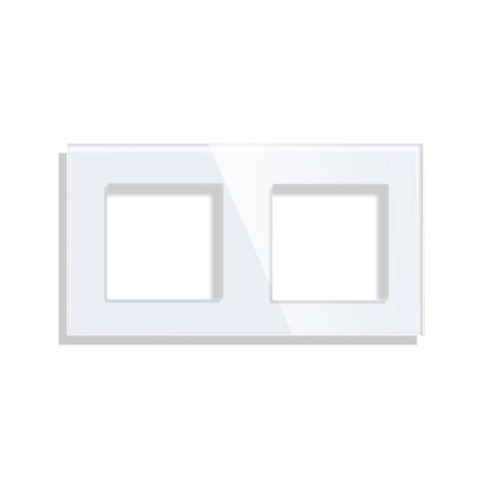 Frontal socket cristal blanco KOOB, 2 Módulos