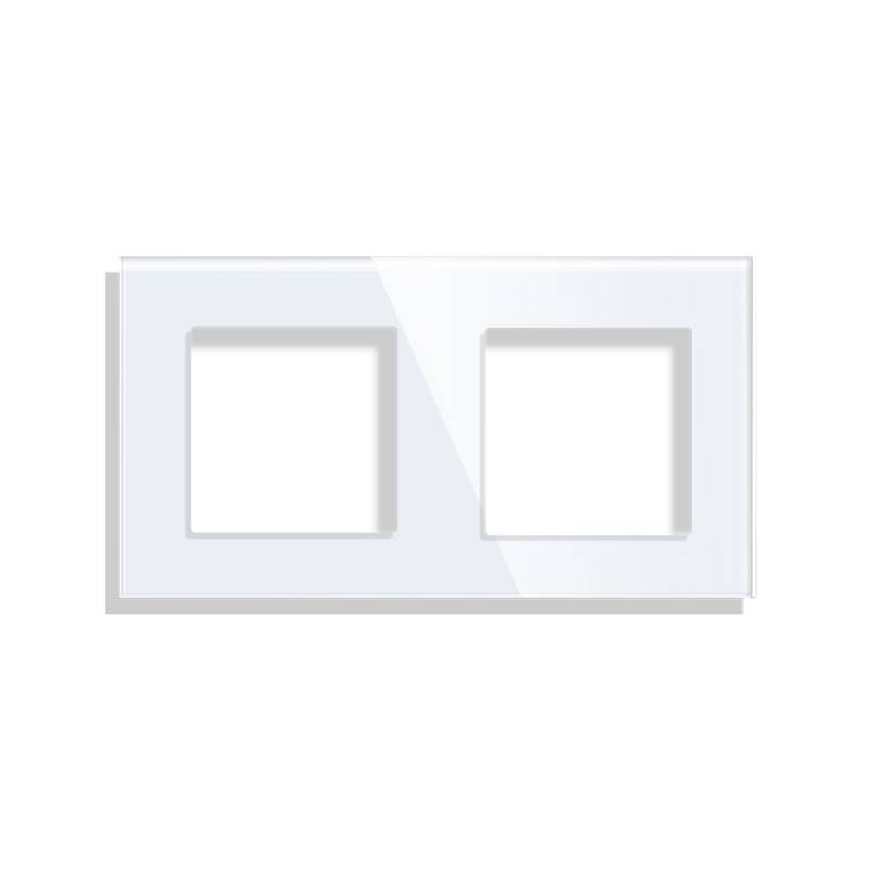 Frontal socket cristal blanco KOOB, 2 Módulos