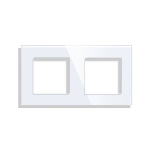 Frontal socket cristal blanco KOOB, 2 Módulos