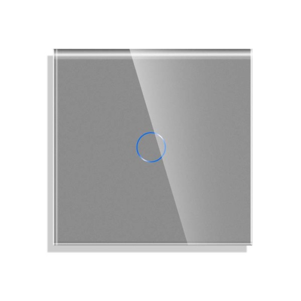 Frontal cristal gris KOOB 1 botón, 1 Módulo