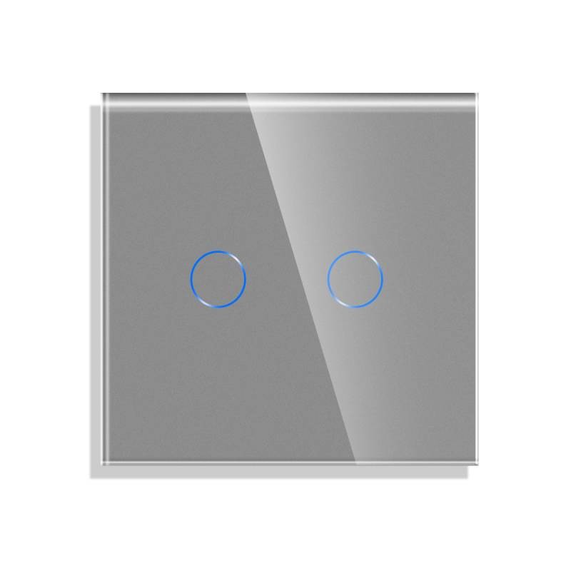 Frontal cristal gris KOOB 2 botones, 1 Módulo