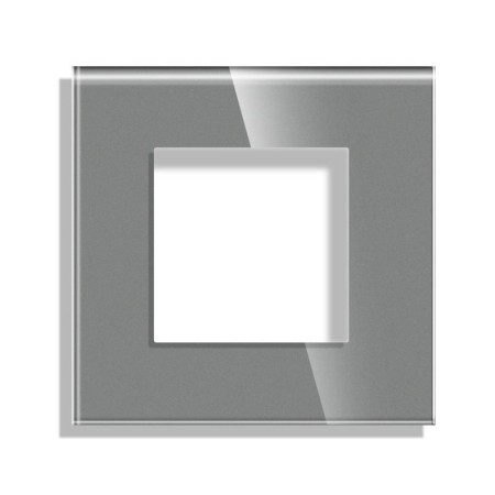 Frontal socket cristal gris KOOB, 1 Módulo