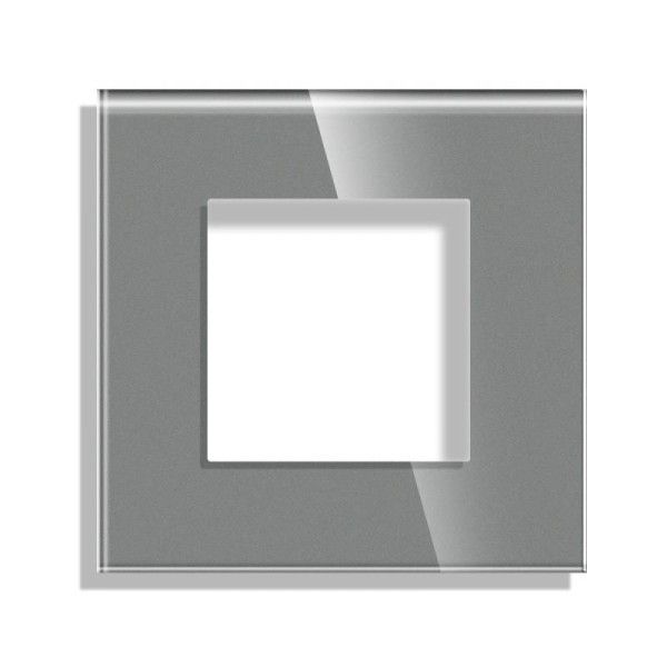 Frontal socket cristal gris KOOB, 1 Módulo