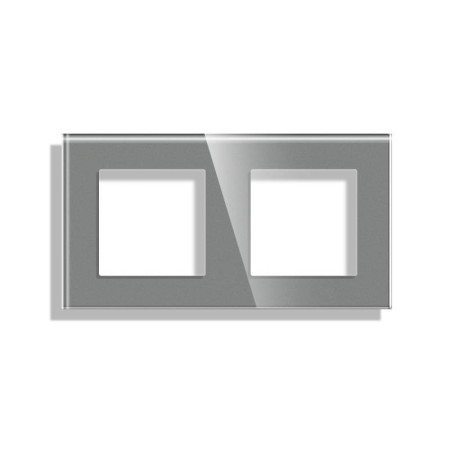 Frontal socket cristal gris KOOB, 2 Módulos