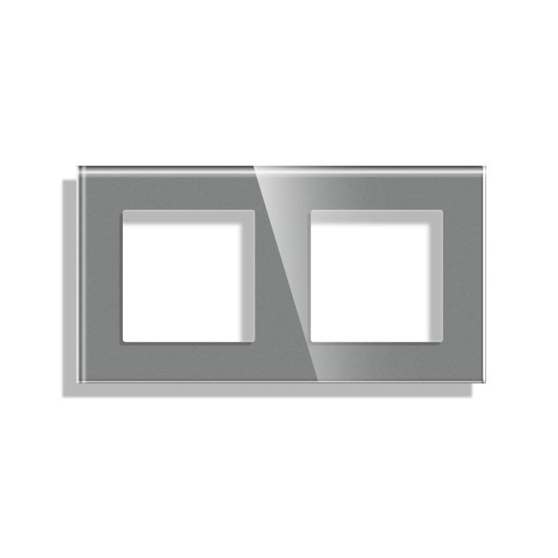 Frontal socket cristal gris KOOB, 2 Módulos