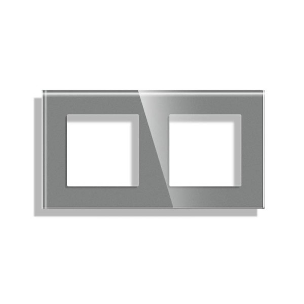 Frontal socket cristal gris KOOB, 2 Módulos