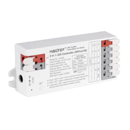 Controlador E3 - WiFi + 2.4G RF + Bluetooth, DC12-24V, 12A, 3 en 1, RGB+RGBW+RGBCCT