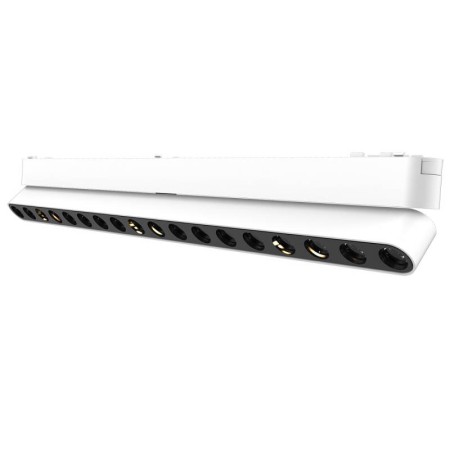 Foco carril SNOW SLIM 378mm Basculante 48V, 18W, 24º, blanco