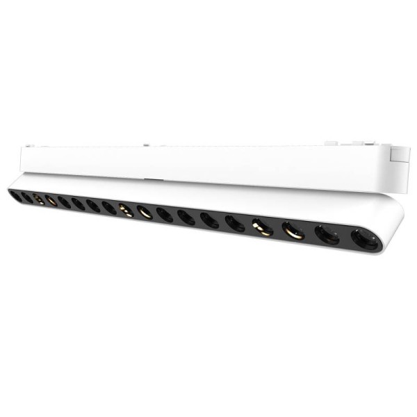 Foco carril SNOW SLIM 378mm Basculante 48V, 18W, 24º, blanco