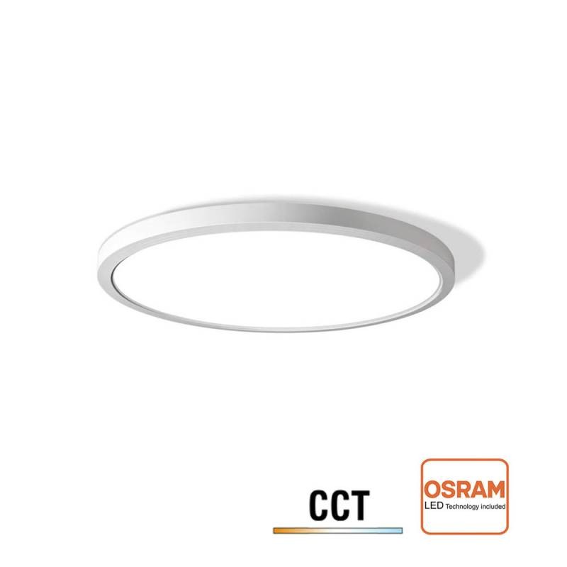 Plafón / Downlight Led MOON KRAMFOR 16-20-24W, Ø283mm, CCT + Night Light, blanco