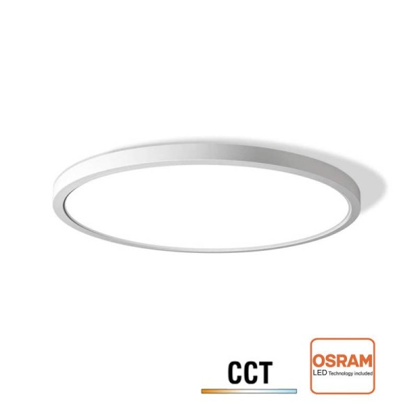 Plafón / Downlight Led MOON KRAMFOR 24-28-32W, Ø383mm, CCT + Night Light, blanco