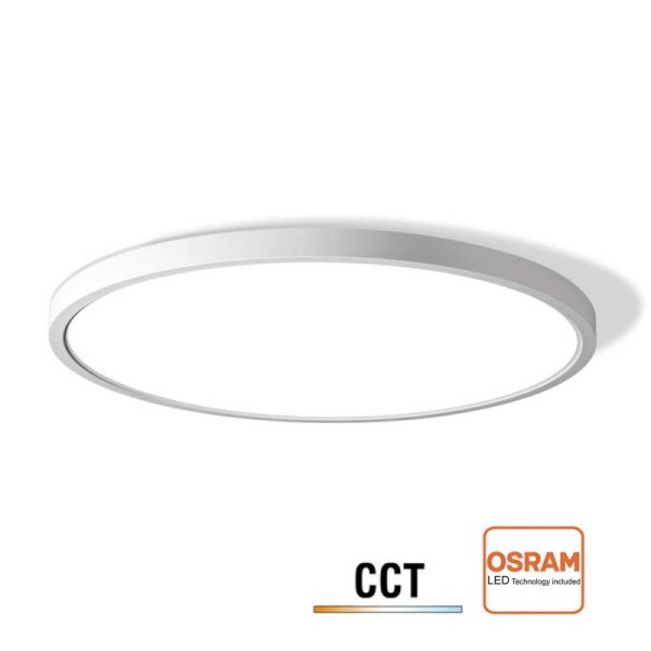 Plafón / Downlight Led MOON KRAMFOR 32-36-40W chip OSRAM, Ø483mm, CCT + Night Light, blanco