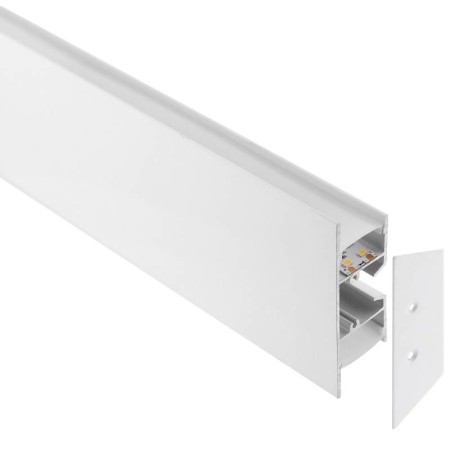 KIT - Perfil aluminio WALL 75mm para tiras LED, 2 metros, blanco