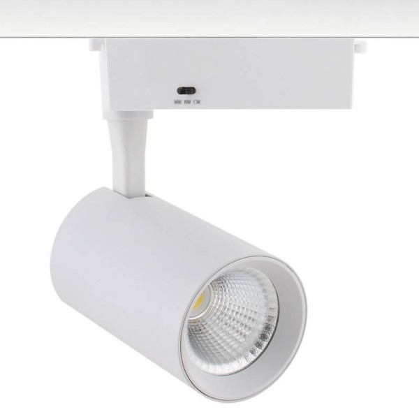 Foco carril Monofásico IOS Bridgelux, 30W, blanco, 48º, CCT