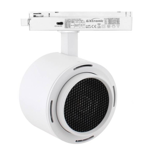 Foco carril Monofásico ROMA, 40W-34W, blanco, regulable 24º-60º, UGR13, CCT