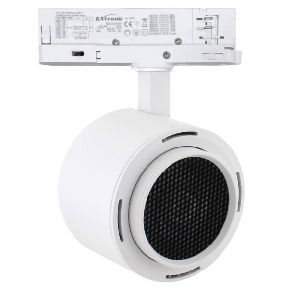 Foco carril Trifásico ROMA, 40W-26W, blanco, regulable 24º-60º, UGR13, CCT