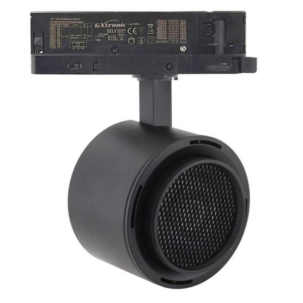 Foco carril Trifásico ROMA, 40W-26W, negro, regulable 24º-60º, UGR13, CCT