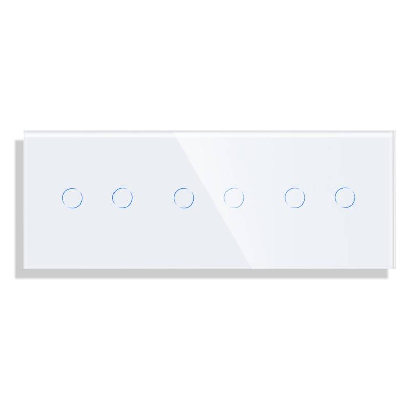 Frontal cristal blanco KOOB 6 botones, 3 Módulos