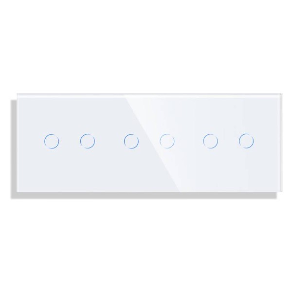 Frontal cristal blanco KOOB 6 botones, 3 Módulos