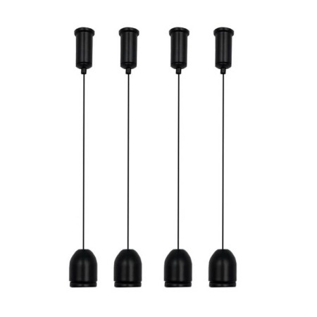 Set de 4 cables de suspensión para instalación de panel led 1m, negro