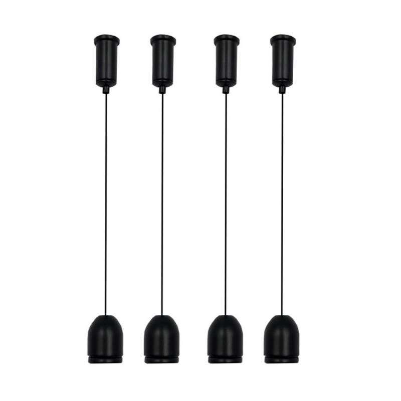 Set de 4 cables de suspensión para instalación de panel led 1m, negro