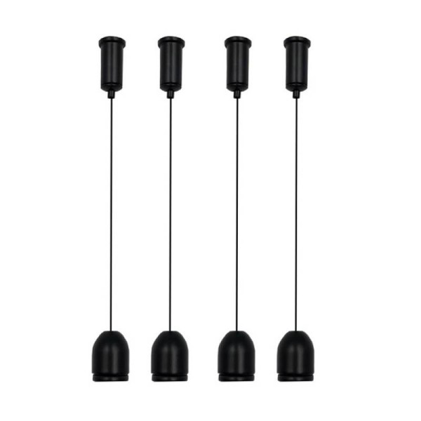 Set de 4 cables de suspensión para instalación de panel led 1m, negro