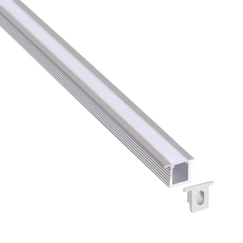 KIT - Perfil aluminio OKI 0809 para tiras LED, 2 metros