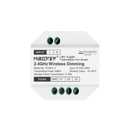 Pulsador inalámbrico RF, 220V, 3 zonas monocolor