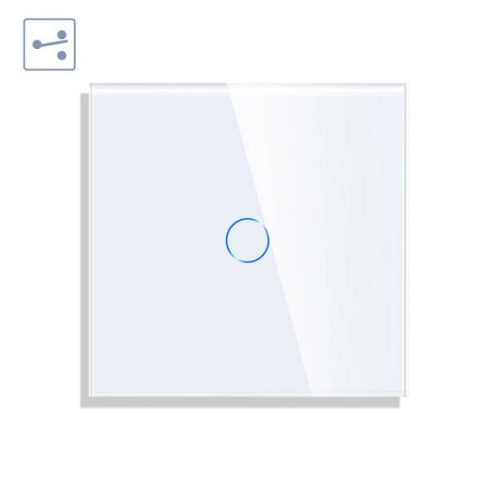 Conmutador táctil KOOB frontal cristal blanco
